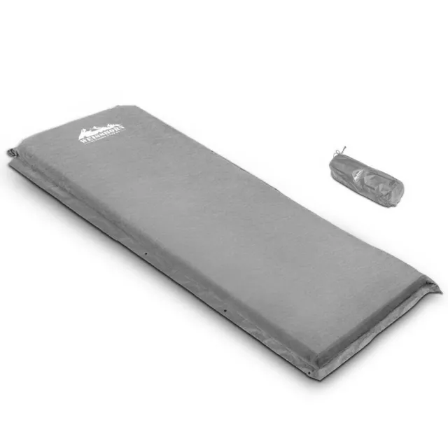 Weisshorn Self Inflating Mattress Camping Sleeping Mat Air Bed Pad Single Grey