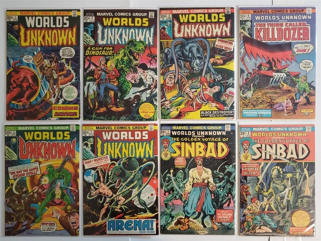 WORLDS UNKNOWN #1 2 3 4 5 6 7 8 MARVEL COMIC FULL RUN LOT Horror Monster F/VF