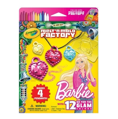CRAYOLA MELT N Mold Factory BARBIE Expansion Refill Mold 12 Glam COLORS