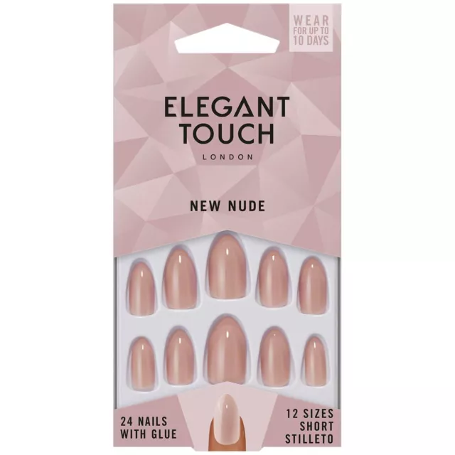 24 faux ongles  new nude ELEGANT TOUCH London avec colle