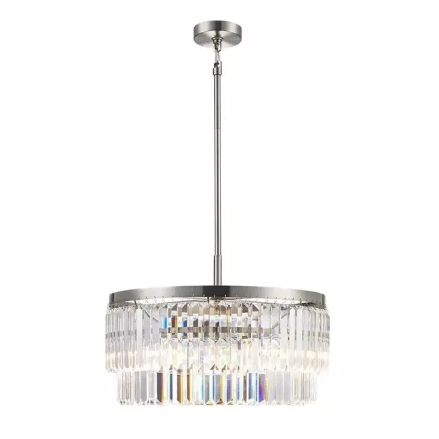 Home Decorators Collection Winthrop 3-Light Brushed Nickel Crystal Chandelier