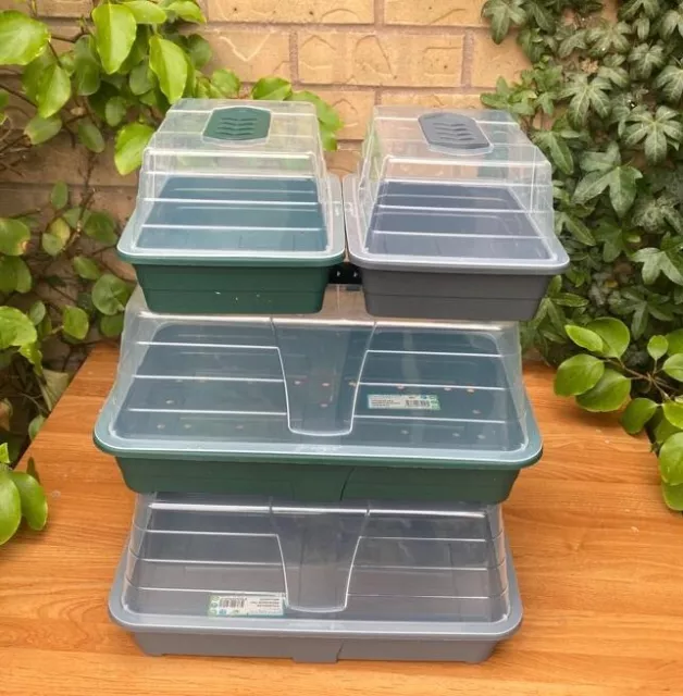 Complete Propagator Starter Kit - 2 Seed trays 2 Gravel trays 4 Propagator Lids 3