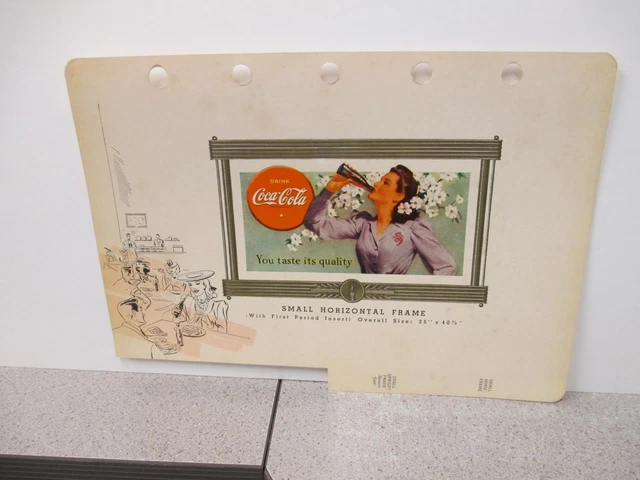 COCA COLA 1940 store display sign salesman sample girl flowers vending cooler