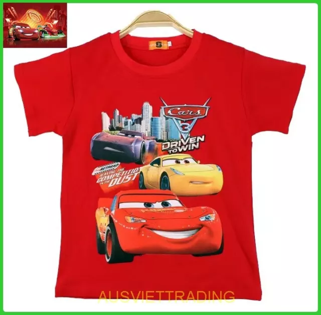 BNWT Cars Lighning McQueen T-Shirt Top boys girls Tshirt stretch cotton new kids