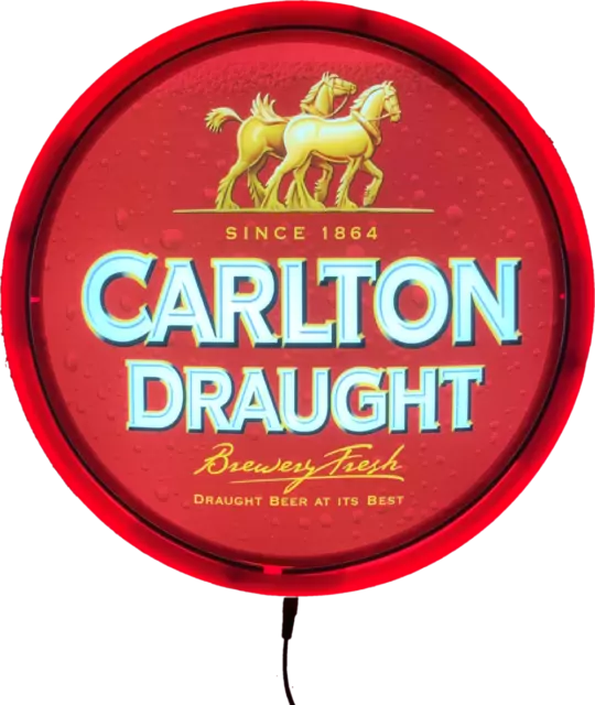 Carlton Draught Beer LED Bar Lighting Wall Sign Light Button Easter Gifts 3