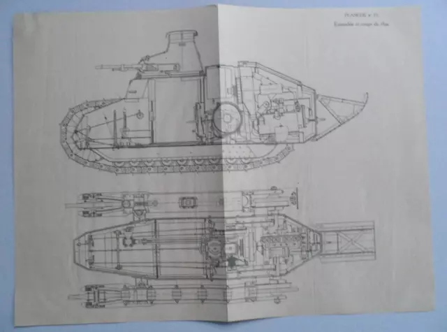 WW1 FRENCH RENAULT CHAR D'ASSAUT 18 CHEVAUX # TANK DIAGRAM ~ Read Description!!