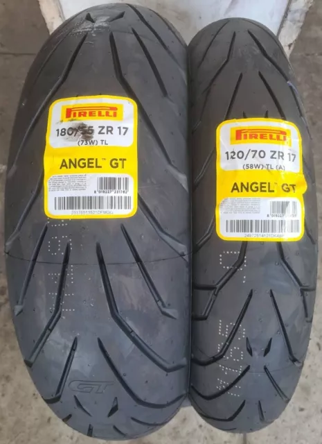 Coppia 120/70 17 180/55 17 Dot/Anno 2023! +Omaggio Pirelli Angel Gt Gomme Moto