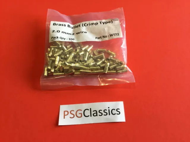 x100 BSA C11 C12 C15 C25 Bantam D1-D14 Lucas Brass Bullet Connectors Crimp