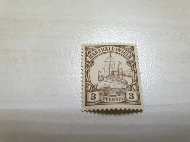 Original Deutsche Kolonien Marshall Inseln 3 Pfennig ohne Stempel
