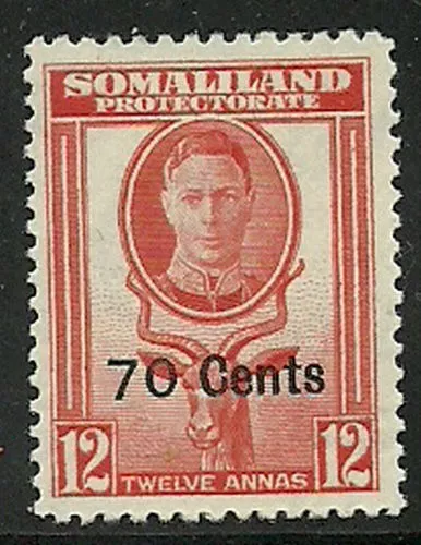 Album Treasures Somaliland Prot Scott # 122  70c on 12a George VI Mint LH