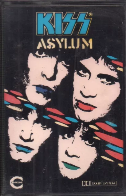 Kiss Asylum cassette UK Vertigo 1985 cassette dark green labels on black shell