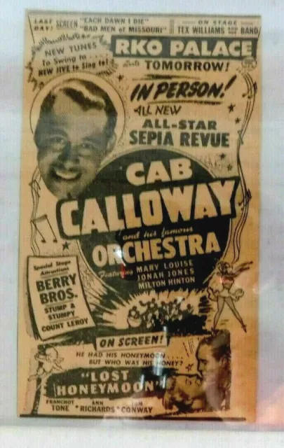 Rare Original 1930s/40s RKO Palace Cab Calloway Newspaper Concert ads