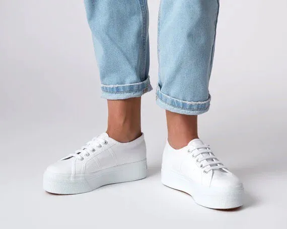 Superga 2790 Acotw  Linea Up And Down Platform Sneaker Women’s Size 6 - White