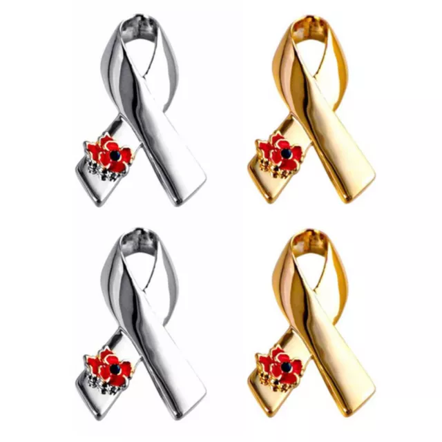 4pcs breast awareness corsage awareness brooch Red ribbon breastpin Lapel Pin