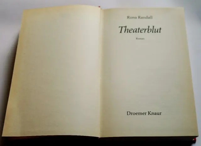R80588  Theaterblut - Roman von Rona Randall   1982