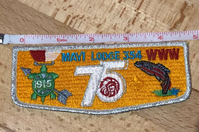 Mayi Lodge 354 S32 1990 75th Anniversary of the Order of the Arrow OA Flap