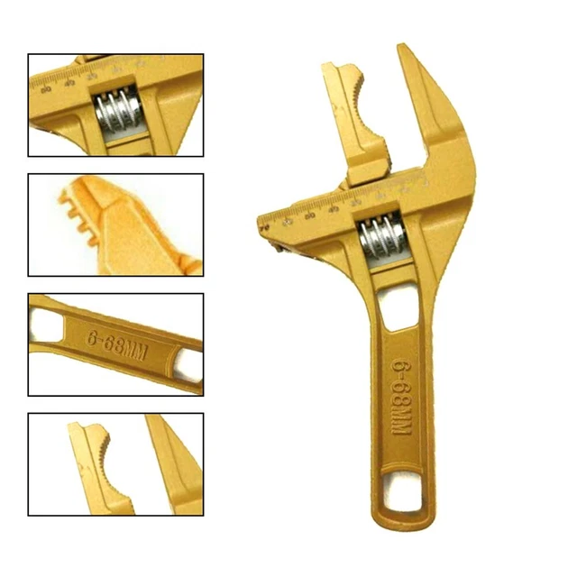 Multitool dorato per bagno e casa grande chiave regolabile