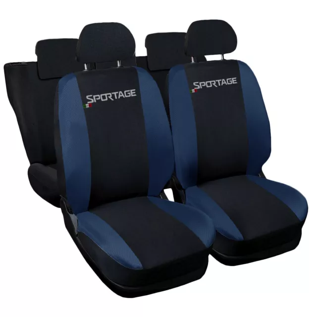 Coprisedili Made In Italy Compatibili Con Sportage Bicolore Nero/Blu Scuro