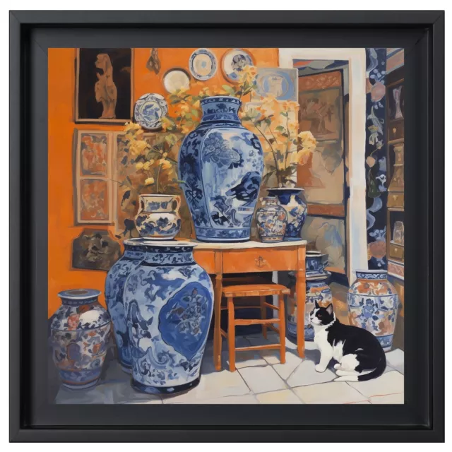 🎨💖 Superbe scène à la manière de Delft - Oeuvre originale et unique