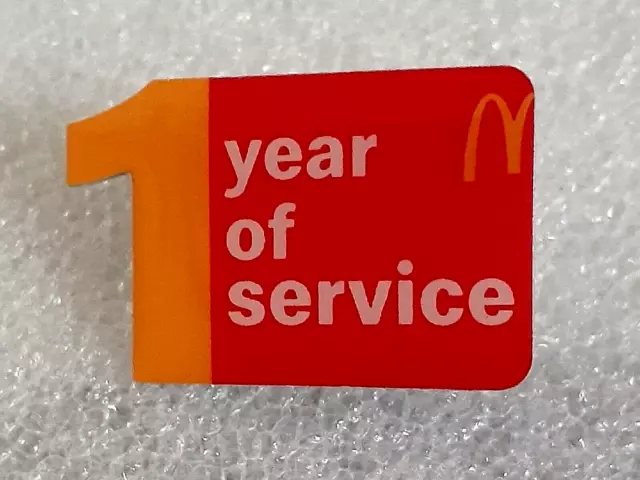 McDonald's Restaurants 1 Year of Service Fast Food Employee Pin NOS New 2020