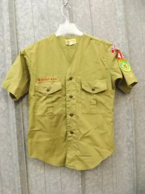 Boy Scouts of America Vtg Early 1960s Official Shirt Neck 13 Appleton WI Patches