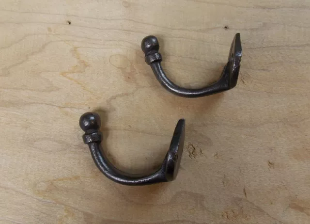 (2) Natural Iron Small 2.5" x 1.5" U Shaped Coat Hat Towel Cup Jewelry Key Hook