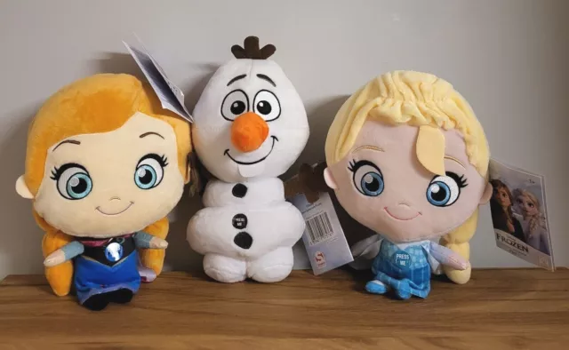 Disney Plüsch Stofftier Kuscheltier Frozen Anna Elsa Olaf mit SOUND 25/29cm NEU