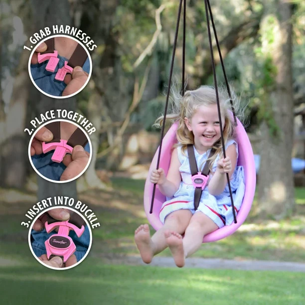 Swurfer Kiwi Baby Swing with Foam-Lined Shell, Indoor and Outdoor Swing, Ages 6