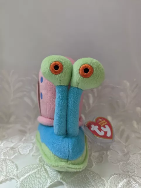 Ty Beanie baby- Gary The Snail From SpongeBob - Near Mint *Rare* Plush Toy (5in)