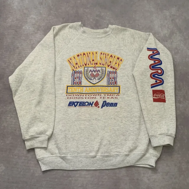 Vintage 1992 National Singles Tennis Sweatshirt Size XL Penn Houston Texas 90s