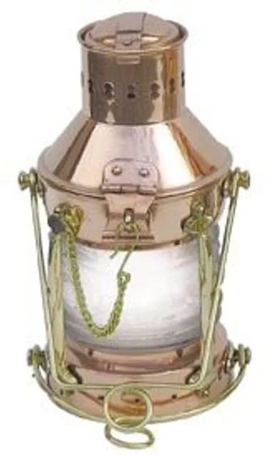Ankerlaterne, Elektro Lampe, Nautik Lampe Schiffslaterne, Kupfer, Messing