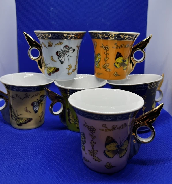 CC&T Classic Coffee & Teaset: Butterfly Cups & Saucers, Set of 6 never used