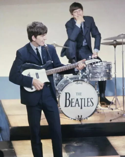 The Beatles George Harrison Guitar Ringo Starr Drums Candid  8x10 Picture Celebr