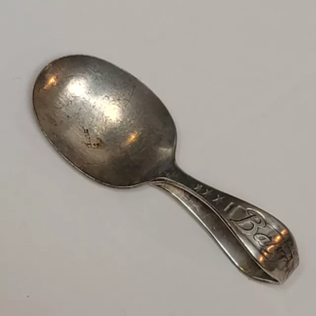 Vintage Antique Curved Handle Baby Spoon Imperial Silver Plate