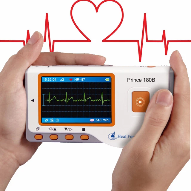 PRINCE 180B HANDHELD ECG EKG Portable Monitor Electrocardiogram LCD ...