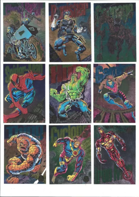 1994 Flair Marvel Universe Base Power Blast ( Gold ) U Choose Complete Your Set