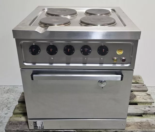 Malag 7-401 4 Platten Elektroherd mit Backofen 10,7 kW Gastro Herd Kochfeld