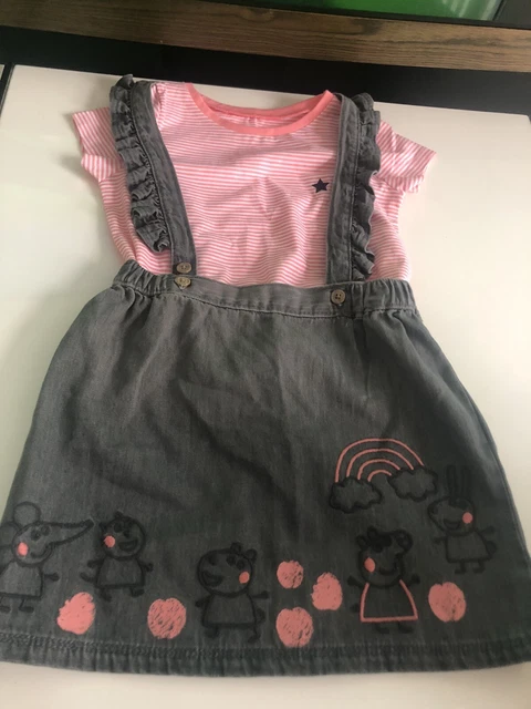 2-3 Peppa Pig Outfit Rainbow 🌈 Dress And Denium Jeans Dress 💖