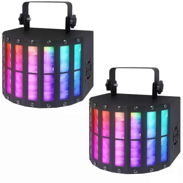 PAIR - CFX Derby 9 DMX Multi-Colour Beam 3W LED DJ Disco Lighting Effect