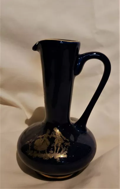 "VINTAGE" "GOLD RIMMED JUG" "Veritable bleu De Four" "Made in Italy"