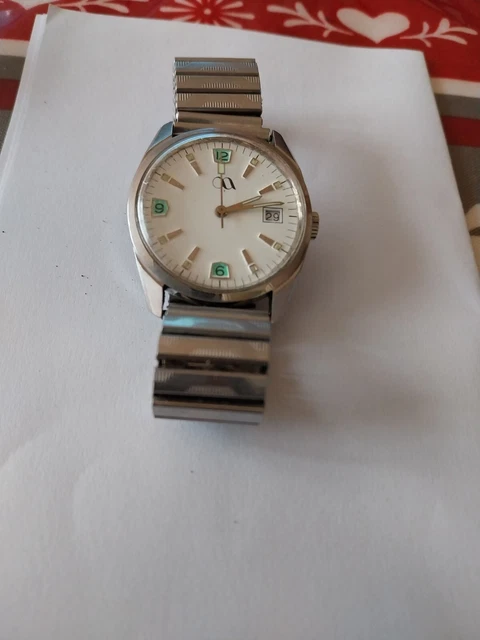 Montre Mécanique Vintage ALLAINE – Homme – Cadran Bleu – Révisée Et Nettoyée – Occasion Avec Micro-rayures