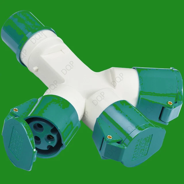 16A 240V IP44 Industrial Outdoor Ceeform Tripler, 3 Pin Heavy Duty Power Plug