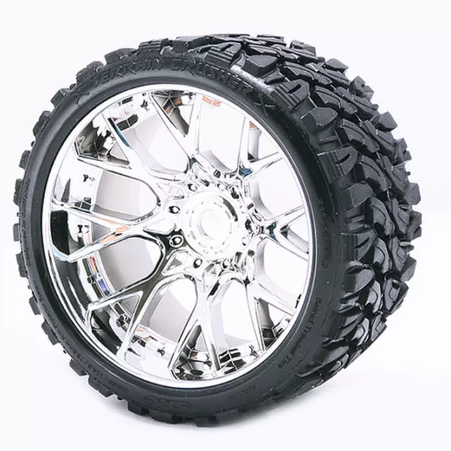 Sweep Racing Terrain Crusher Belted Tyre Silver 17mm Wheel 1/2 Offset (2) SRC...