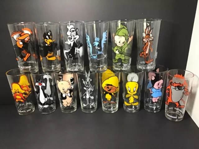 1973 Warner Brothers Looney Tunes Pepsi Glasses Set Of 14