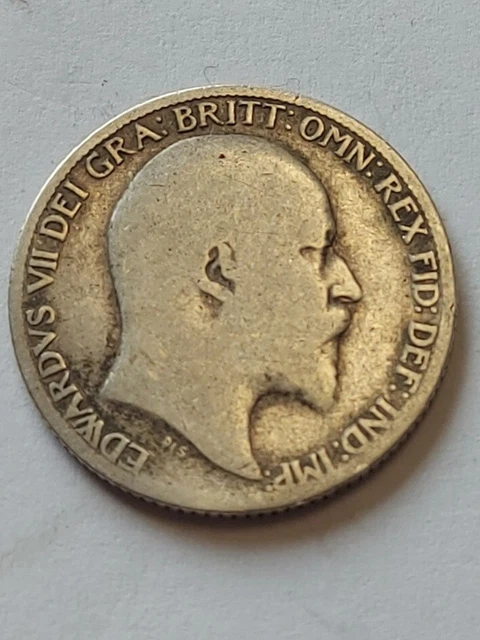 1907 Edward VII Silver Sixpence Coin