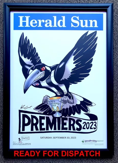 Mark Knight 2023 Afl Collingwood Mapies Premiership Poster Framed