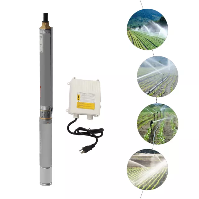 0.5HP Water Pump Deep Well Steel Submersible Pump Irrigation 216ft 16GPM SALE