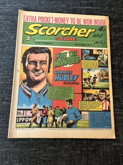 Scorcher and Score Comic 7 April 1973 - Swindon Town Alf Wood Charlie Hurley