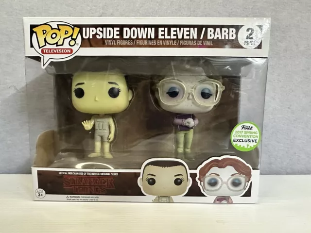 Funko Pop UPSIDE DOWN ELEVEN / BARB 2 PACK ECCC Convention Excl. STRANGER  THINGS