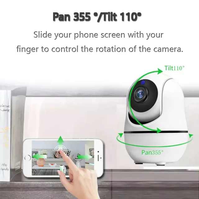 Caméra Surveillance WiFi Intérieure Maison 360° Connectée Smartphone 1080P HD